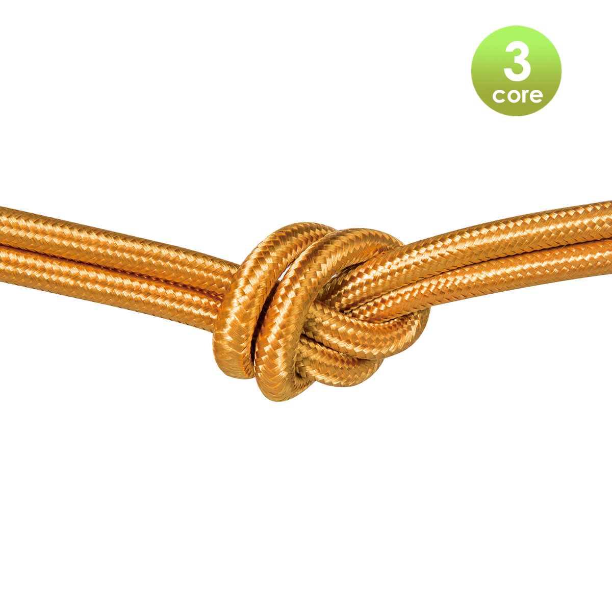 Tangla lighting - TLCB01009SV - 3c - Fabric cable 3 core - in glossy sandy browin